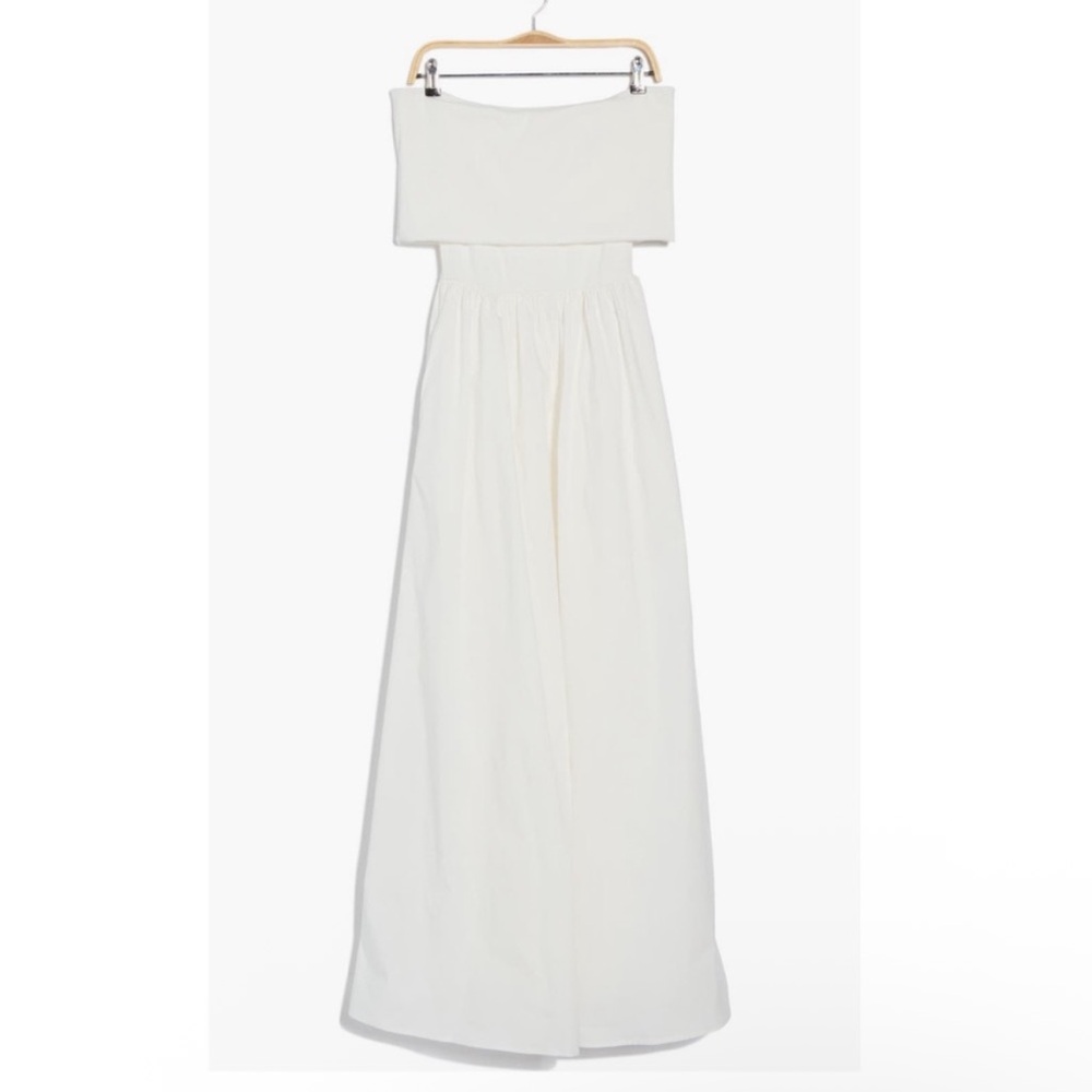 Love by Design Monet White Off Shoulder Maxi Dress Wedding Bridal Shower Sz M - Picture 3 of 4